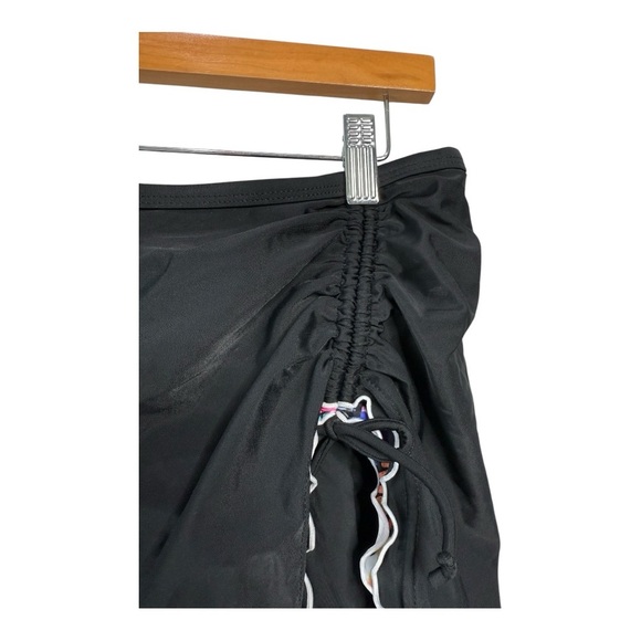 Island Escape Women's Mariposa Skirtini in Black Ruched Front Ruffle Trim NWOT - Picture 6 of 13